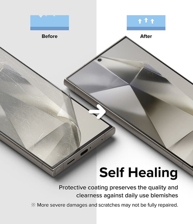لاصقة حماية الشاشة لهاتف سامسونج اس 24 الترا 5 جي قطعتين رينجكي  Ringke Dual Easy Film for Samsung Galaxy S24 Ultra 5G Screen Protector