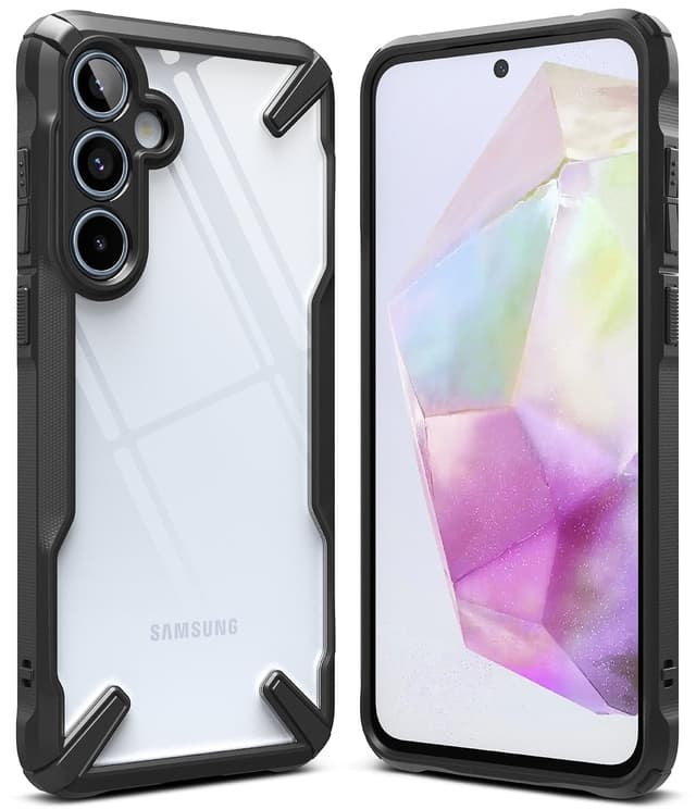 كفر حماية سامسونج غالاكسي اي 35 / 5 جي أسود وشفاف رينجكي Ringke Fusion-X Case Compatible with Samsung Galaxy A35 5G