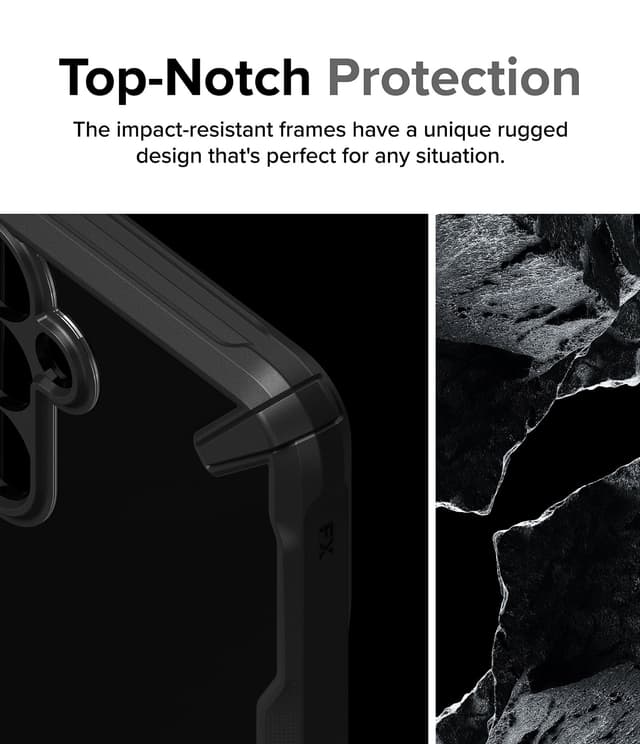 كفر حماية سامسونج غالاكسي اي 35 / 5 جي أسود وشفاف رينجكي Ringke Fusion-X Case Compatible with Samsung Galaxy A35 5G