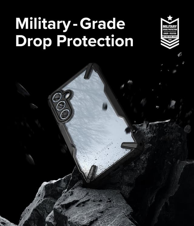 كفر حماية سامسونج غالاكسي اي 35 / 5 جي أسود وشفاف رينجكي Ringke Fusion-X Case Compatible with Samsung Galaxy A35 5G