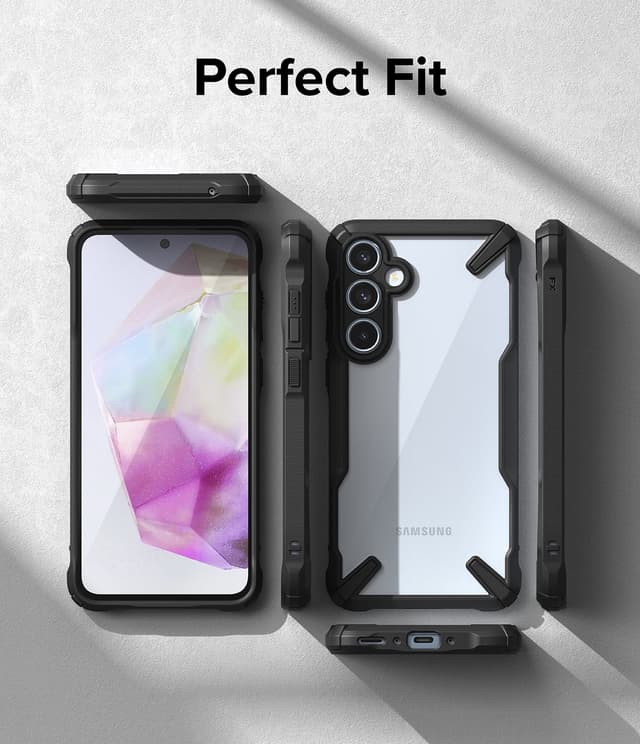كفر حماية سامسونج غالاكسي اي 35 / 5 جي أسود وشفاف رينجكي Ringke Fusion-X Case Compatible with Samsung Galaxy A35 5G