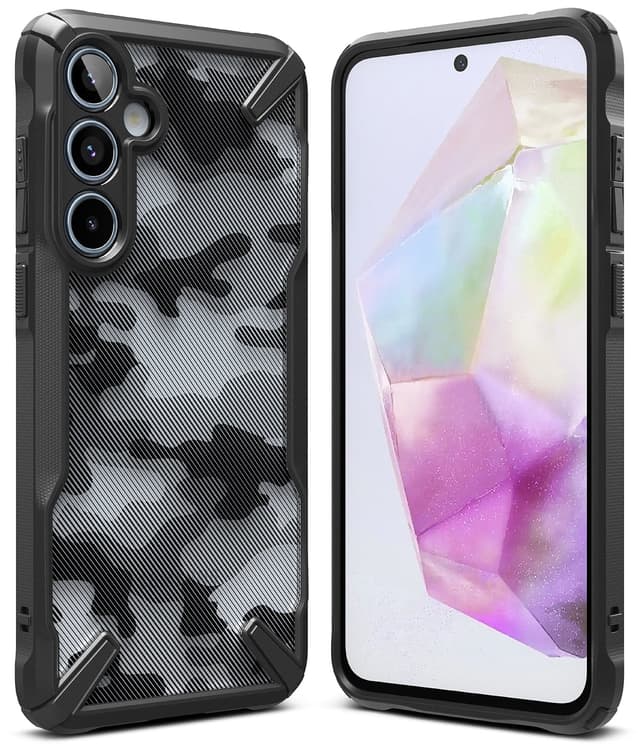 كفر حماية سامسونج غالاكسي اي 35 / 5 جي أسود مموه  Ringke Fusion-X Case Compatible with Samsung Galaxy A35 5G