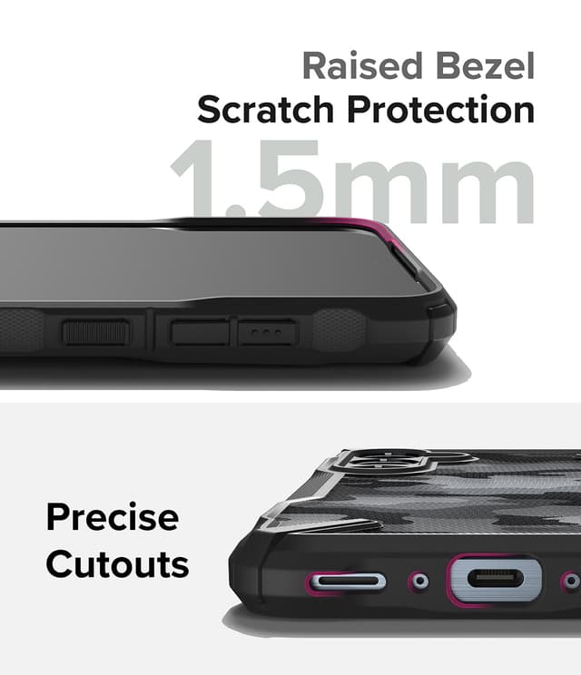كفر حماية سامسونج غالاكسي اي 35 / 5 جي أسود مموه  Ringke Fusion-X Case Compatible with Samsung Galaxy A35 5G