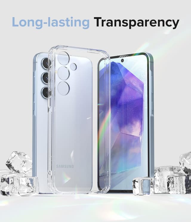 كفر حماية سامسونج اي 55 / 5 جي شفاف رينجكي Ringke Fusion Case Compatible with Samsung Galaxy A55 5G Clear