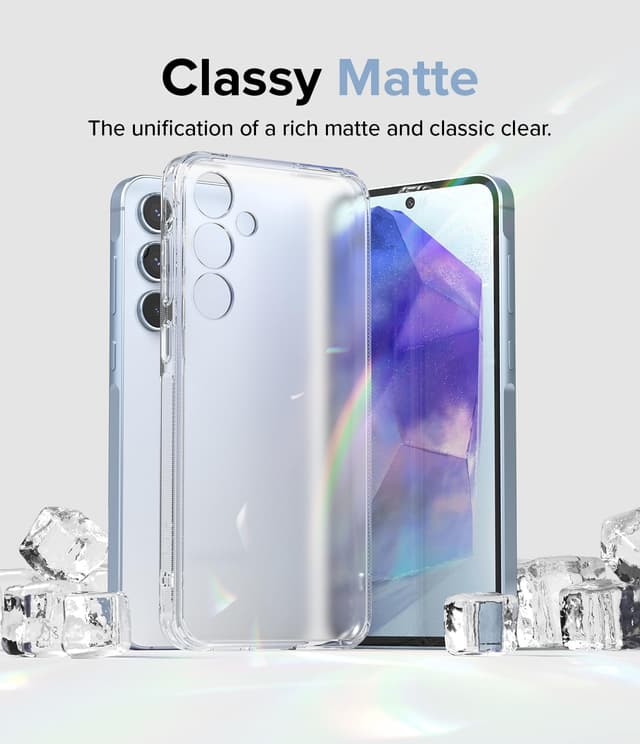 كفر حماية سامسونج اي 55 / 5 جي شفاف مت رينجكي Ringke Fusion Case Compatible with Samsung Galaxy A55 5G Matte Clear