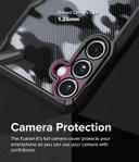 كفر حماية سامسونج اي 55 مع ماج سيف أسود مموه رينجكي Ringke Fusion-X Case Compatible with Samsung Galaxy A55 5G