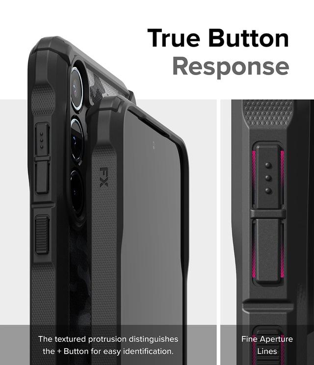 كفر حماية سامسونج اي 55 مع ماج سيف أسود مموه رينجكي Ringke Fusion-X Case Compatible with Samsung Galaxy A55 5G