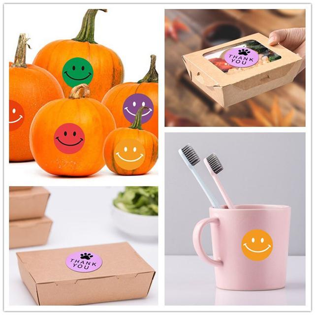 رول ملصقات للرسائل وصناديق الهدايا 1000 قطعة واونكت Wownect Color Full Smileys Stationary Stickers Round 500 Pcs Labels - SW1hZ2U6MzE4Njk3Nw==