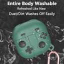 O Ozone Case Compatible with Samsung Galaxy Buds FE/Galaxy Buds 2 Pro/Galaxy Buds 2/ Galaxy Buds Pro/Galaxy Buds Live Case, 3D Game Console Design Silicone Protective Cover with Keychain- Green