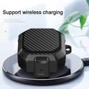 O Ozone Case Compatible with Samsung Galaxy Buds FE/Galaxy Buds 2 Pro/Galaxy Buds 2/Galaxy Buds Pro/Galaxy Buds Live Case, Carbon Fiber Texture Silicone Secure Lock Shockproof Hook Cover - Red