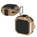 O Ozone Armor Case Compatible with Samsung Galaxy Buds FE/Galaxy Buds 2 Pro/Galaxy Buds 2/Galaxy Buds Pro/Galaxy Buds Live Case [with Security Lock], TPU +PC Shockproof Cover with Keychain - Brown