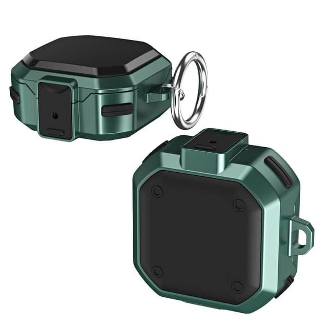 O Ozone Armor Case Compatible with Samsung Galaxy Buds FE/Galaxy Buds 2 Pro/Galaxy Buds 2/Galaxy Buds Pro/Galaxy Buds Live Case [with Security Lock], TPU +PC Shockproof Cover with Keychain - Green