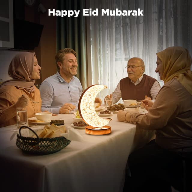 O Ozone Moon Table Lamp, LED Creative Crystal Lamp , Night Light Dimming Bedside Light with USB Charging, 3 colors Touch Bedside Night Light for Kids, for Girls Room, Bedroom and Ramadan Decorations