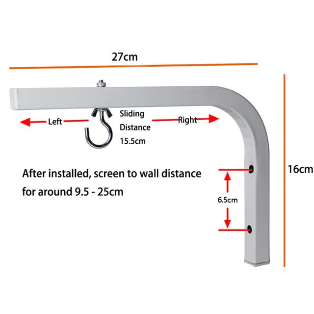 Wownect Universal Projector Screen L- Bracket Adjustable Hanging Mount with Hook For Home Theater Projection Screens, 10” Mounting Accessories for Projector Screens - SW1hZ2U6MzE4Njk5MQ==