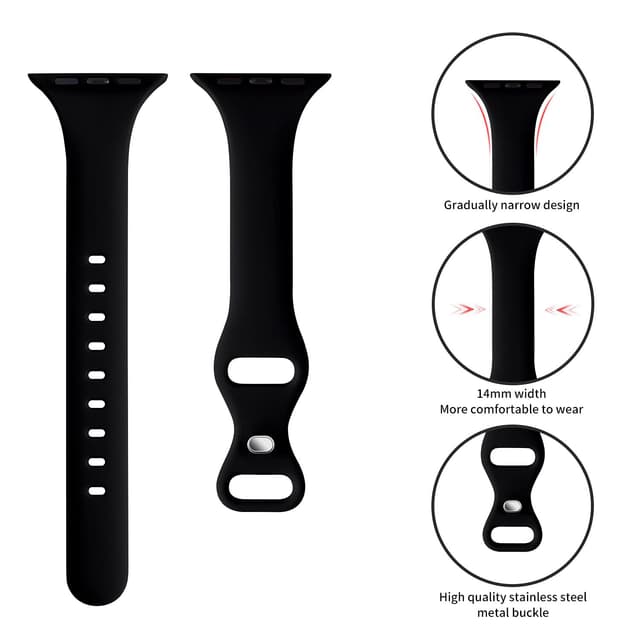 O Ozone 6 Pack Slim Bands Compatible with Apple Watch Band 42mm 44mm 45mm 49mm for Women Men, Soft Silicone Waterproof Sport Strap Replacement Wristbands for iWatch Series Ultra 9 8 7 6 5 4 3 2 1 SE  - Multi color