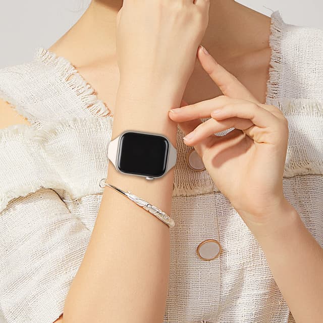 O Ozone 6 Pack Slim Bands Compatible with Apple Watch Band 42mm 44mm 45mm 49mm for Women Men, Soft Silicone Waterproof Sport Strap Replacement Wristbands for iWatch Series Ultra 9 8 7 6 5 4 3 2 1 SE  - Multi color