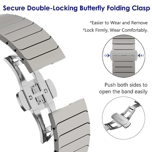 سير ساعة ابل تيتانيوم متوافق مع ابل ووتش الترا 2 او اوزون O Ozone Titanium Band Compatible with Apple Watch Ultra 2 Band