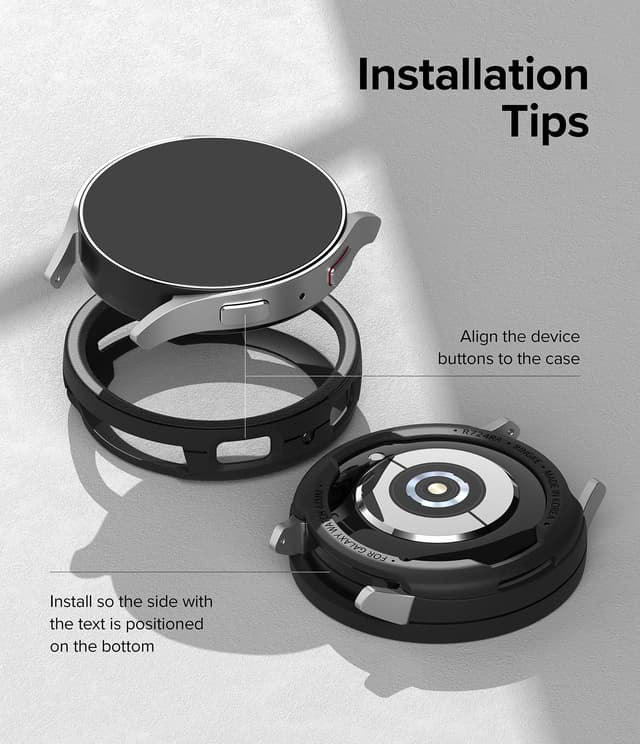 Ringke Air Sports Compatible with Samsung Galaxy Watch 6 40mm Case, Thin Soft Flexible Rugged TPU Raised Bezel Frame Protective Button Cover for Galaxy Watch6 40mm- Black - 696719