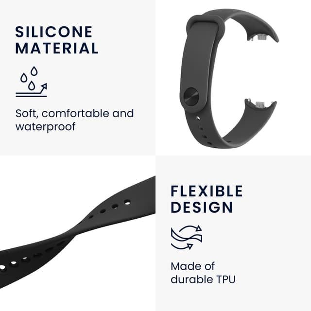 سوار ساعة شاومي باند 8 حزمة 3 في 1 سيلكون اوزون O Ozone Silicone Strap Compatible with Xiaomi Mi Band 8