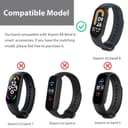 O Ozone Bands Compatible with Xiaomi Smart Band 8 Strap, Stainless Steel Leather Ring Chain Belt Mi band 8 Straps Breathable Belt Elegant Replacement Watch Band for Women - Silver