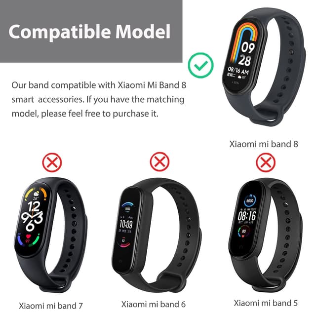 O Ozone Bands Compatible with Xiaomi Smart Band 8 Strap, Stainless Steel Leather Ring Chain Belt Mi band 8 Straps Breathable Belt Elegant Replacement Watch Band for Women - Silver