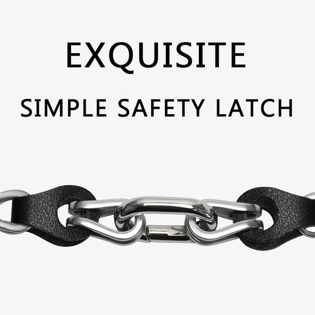 O Ozone Bands Compatible with Xiaomi Smart Band 8 Strap, Stainless Steel Leather Ring Chain Belt Mi band 8 Straps Breathable Belt Elegant Replacement Watch Band for Women - Silver