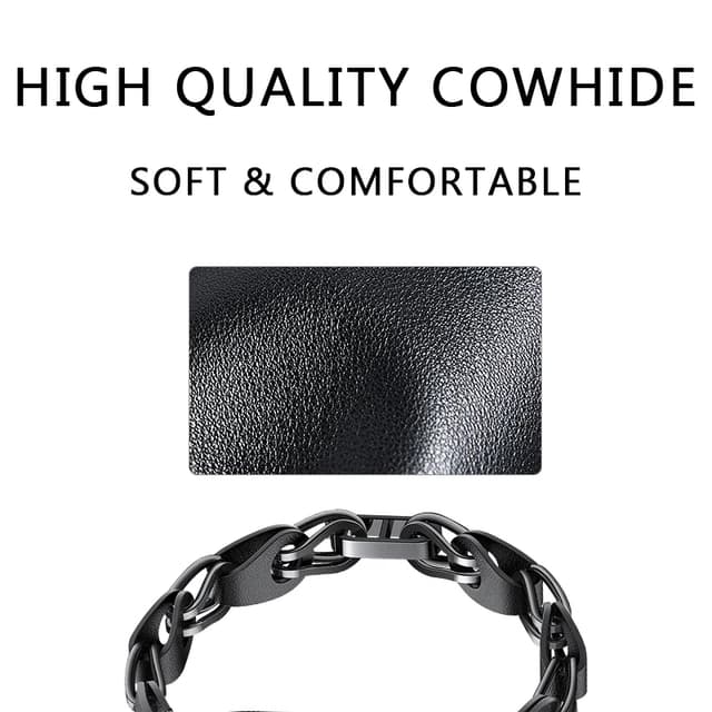 O Ozone Bands Compatible with Xiaomi Smart Band 8 Strap, Stainless Steel Leather Ring Chain Belt Mi band 8 Straps Breathable Belt Elegant Replacement Watch Band for Women - Silver