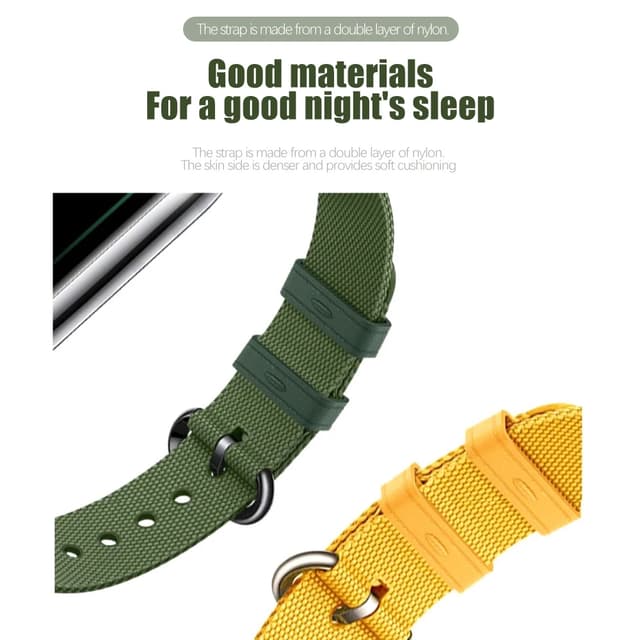 سوار ساعة شاومي مي باند 8 جلد ونايلون أسود او اوزون O Ozone Straps Compatible with Xiaomi Mi Band 8