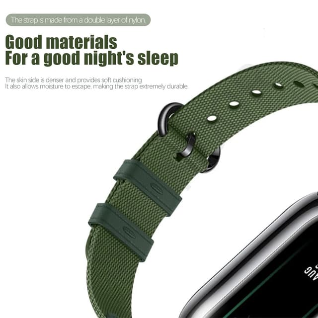 سوار ساعة شاومي مي باند 8 جلد ونايلون أسود او اوزون O Ozone Straps Compatible with Xiaomi Mi Band 8