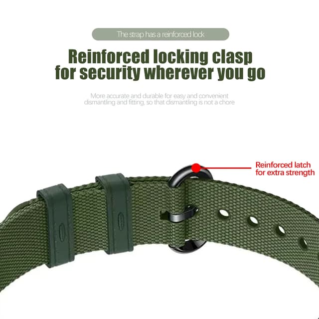 سوار ساعة شاومي مي باند 8 جلد ونايلون أسود او اوزون O Ozone Straps Compatible with Xiaomi Mi Band 8