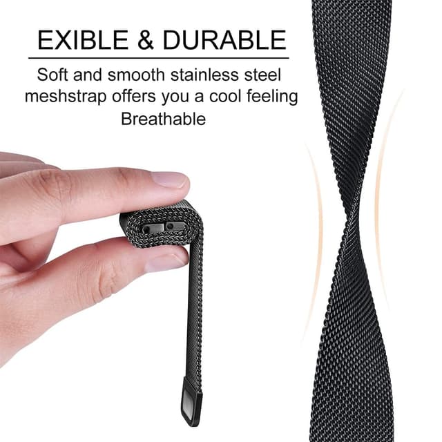 O Ozone Milanese Stainless Steel Band Compatible with Redmi Watch 4, Metal Mesh Magnetic loop with Metal Protector Case Replacement Strap Wristband for Women Men - Classic Gold