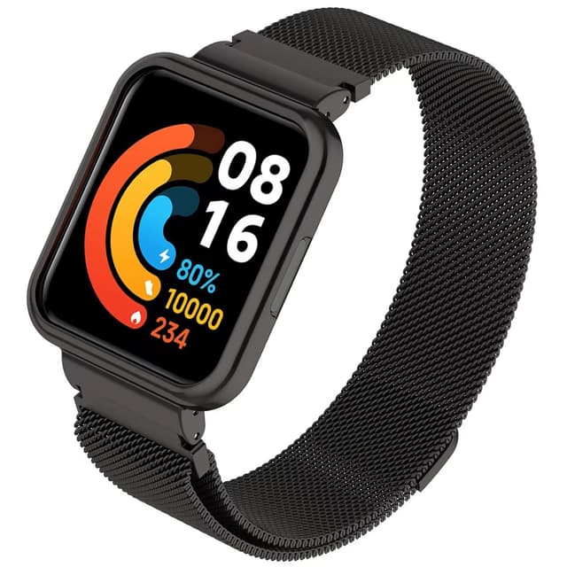 سوار ساعة شاومي 2 لايت / ريدمي 2 لايت ستانلس إستيل أوزون أسود O Ozone Milanese Stainless Steel Band Compatible with Redmi Watch 2 Lite /Xiaomi Mi Watch 2 Lite