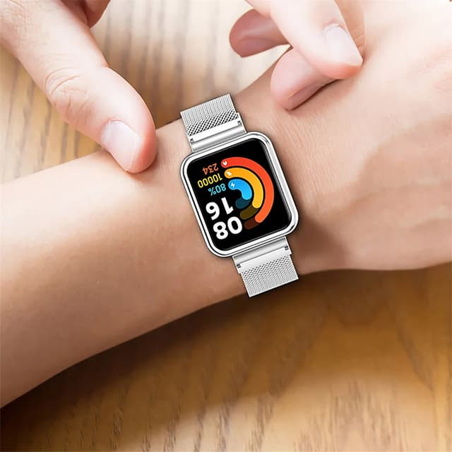سوار ساعة شاومي 2 لايت / ريدمي 2 لايت ستانلس إستيل أوزون أسود O Ozone Milanese Stainless Steel Band Compatible with Redmi Watch 2 Lite /Xiaomi Mi Watch 2 Lite
