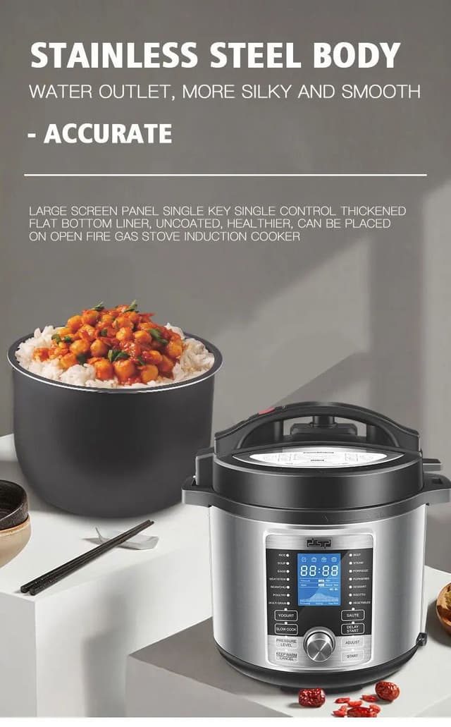 قدر ضغط كهربائي 6 لتر دي اس بي 1000 واط Dsp Professional Electric Pressure Cooker
