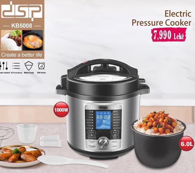 قدر ضغط كهربائي 6 لتر دي اس بي 1000 واط Dsp Professional Electric Pressure Cooker