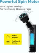 فرشاة تنظيف كهربائية دوارة هوتو للمطبخ والأرضيات 4000 مللي أمبير Hoto Electric Spin Scrubber