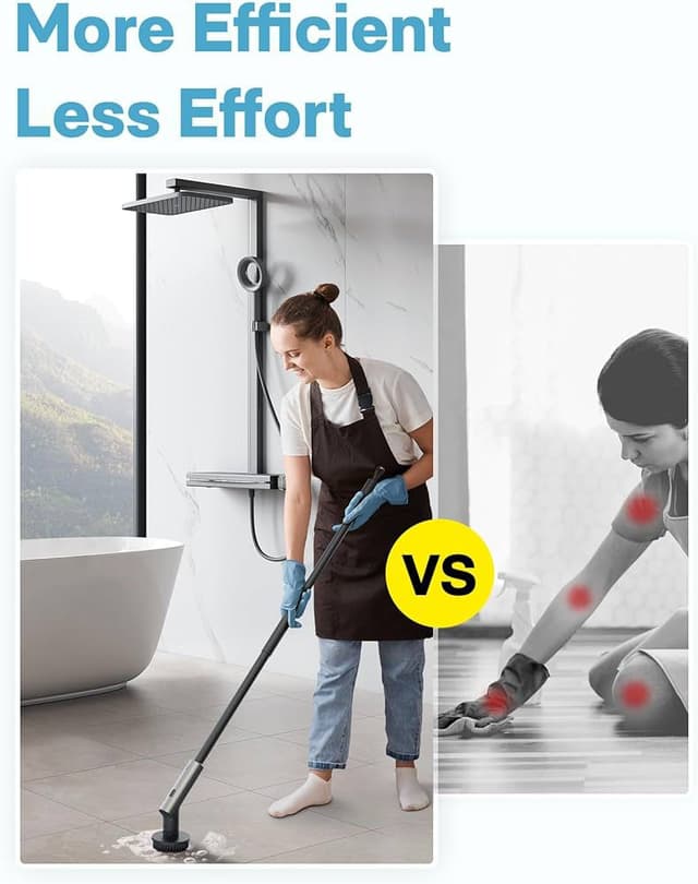 فرشاة تنظيف كهربائية دوارة هوتو للمطبخ والأرضيات 4000 مللي أمبير Hoto Electric Spin Scrubber