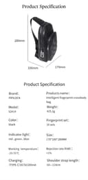 شنطة كتف رجالي جلد بالبصمة Anti theft Fingerprint Crossbody Bag