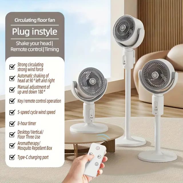 3 in 1 Portable Air Circulation Fan With Remote Control