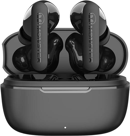 Monster N-Lite Clear Talk Wireless Earbuds Bluetooth 5.3 Headphones with CVC 8.0 Noise Reduction, IPX8 Waterproof in-Ear Stereo Earphones 60H Playtime, with Fast Charging for Sport