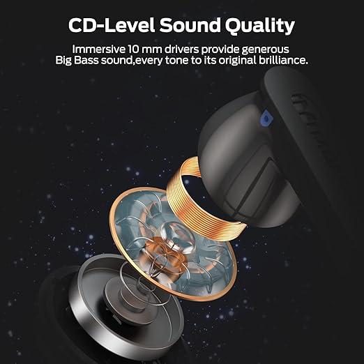 Monster N-Lite Clear Talk Wireless Earbuds Bluetooth 5.3 Headphones with CVC 8.0 Noise Reduction, IPX8 Waterproof in-Ear Stereo Earphones 60H Playtime, with Fast Charging for Sport - SW1hZ2U6MzE5OTU3Mg==