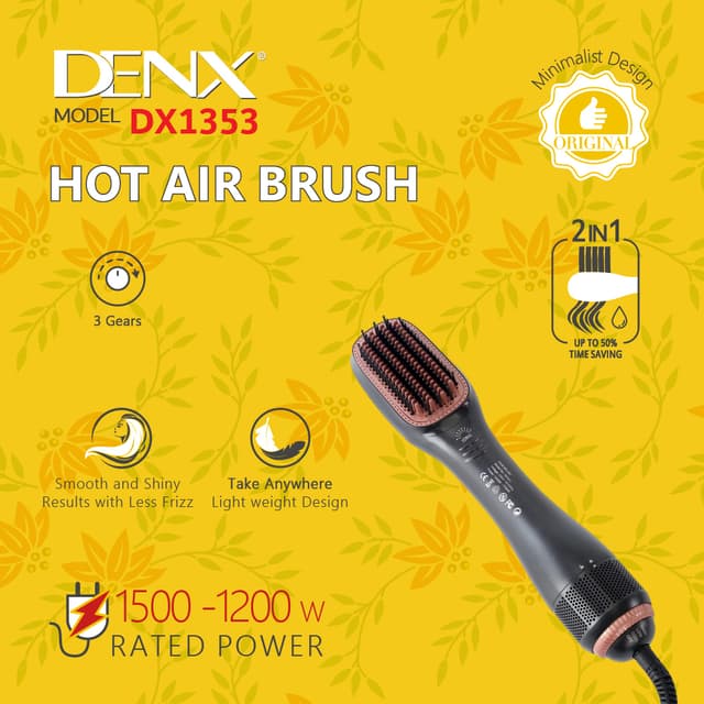 استشوار ومجفف شعر دينكس 1500 واط Denx Dx1353 Hot Air Brush