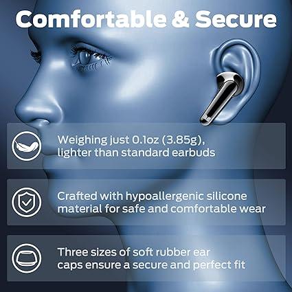 Monster N-Lite 203 AirLinks Wireless Earbuds Bluetooth Headphones HiFi Stereo, Wireless Earphones with 30H Playback, Type-C Charging, HD Clear Call, Touch Control, IPX6 Waterproof in-Ear Earbuds - Black - SW1hZ2U6MzE5OTU0Ng==