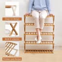 Foldable Wooden Bamboo Shoe Rack
