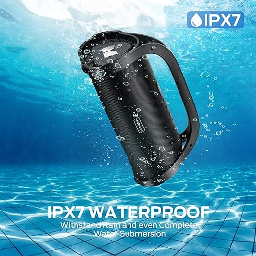 Monster Adventurer Max Boombox Bluetooth Speaker, IPX7 Waterproof Outdoor Bluetooth Speakers with Double Subwoofer, 100W Stereo Sound and Rich Bass, Wireless Bluetooth Speakers for Home, Party, Beach