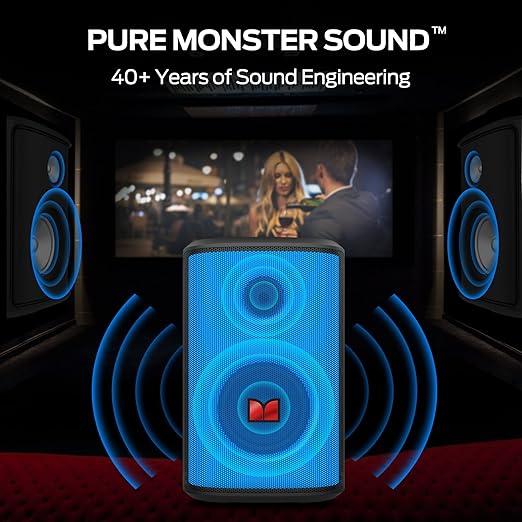 سماعة مكبر صوت بلوتوث بإضاءة ار جي بي 80 واط مونستر Monster Sparkle Bluetooth Speaker - SW1hZ2U6MzE5OTU5NA==