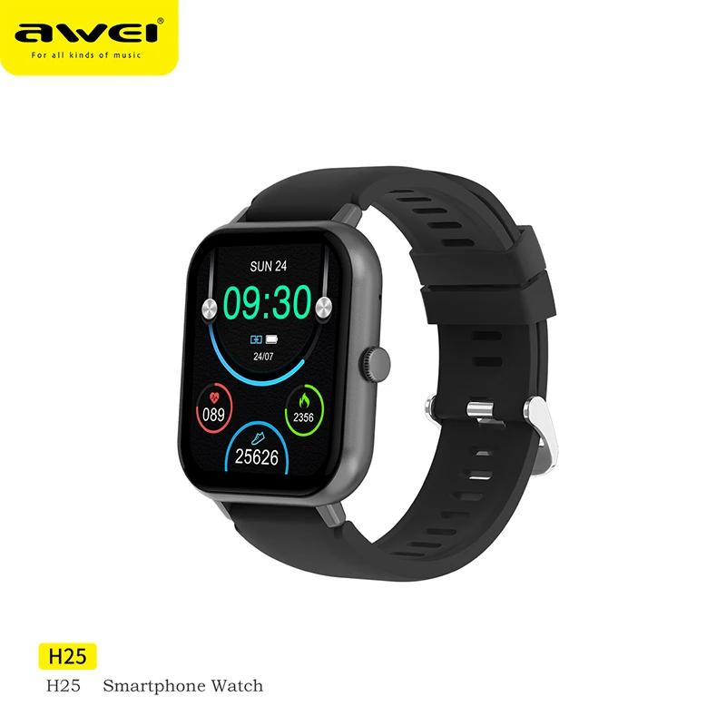 Awei H25 Multifunctional Smart Watch Men Women Bluetooth Connected Phone Call Fitness Sports Bracelet Body Health Monitoring -black