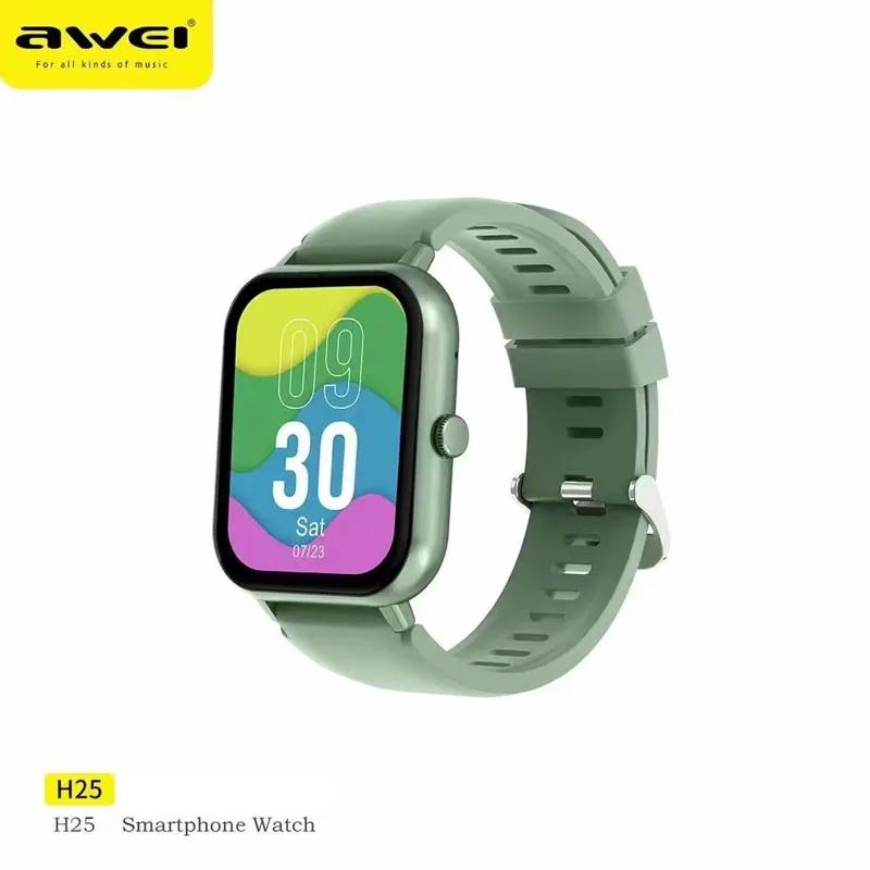 Awei H25 Multifunctional Smart Watch Men Women Bluetooth Connected Phone Call Fitness Sports Bracelet Body Health Monitoring -Green