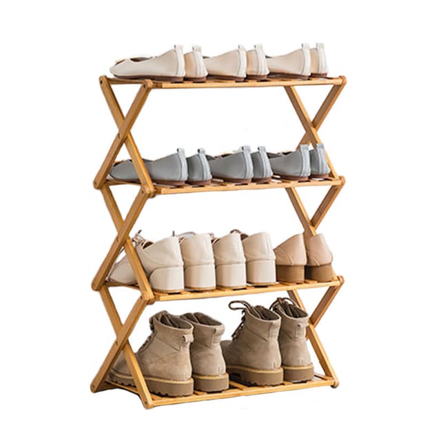 Foldable Wooden Bamboo Shoe Rack