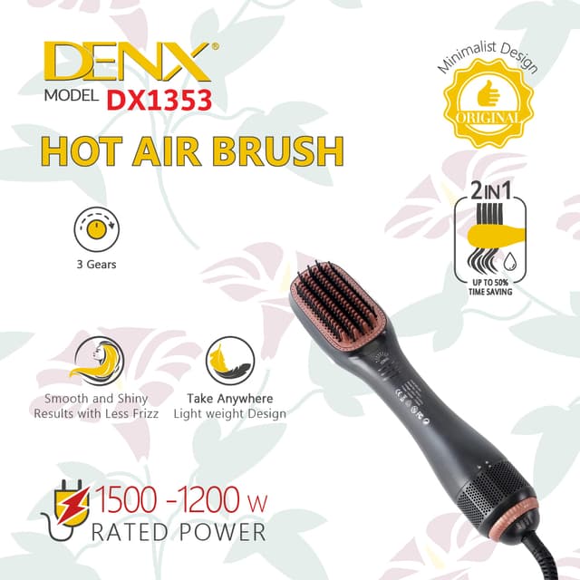 استشوار ومجفف شعر دينكس 1500 واط Denx Dx1353 Hot Air Brush